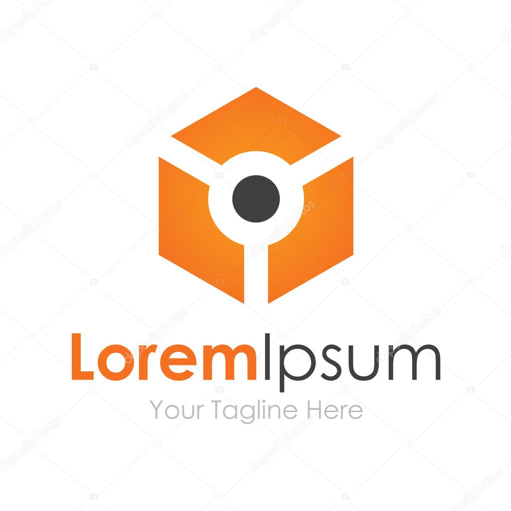 Droid technology concept cube simple business icon logo
