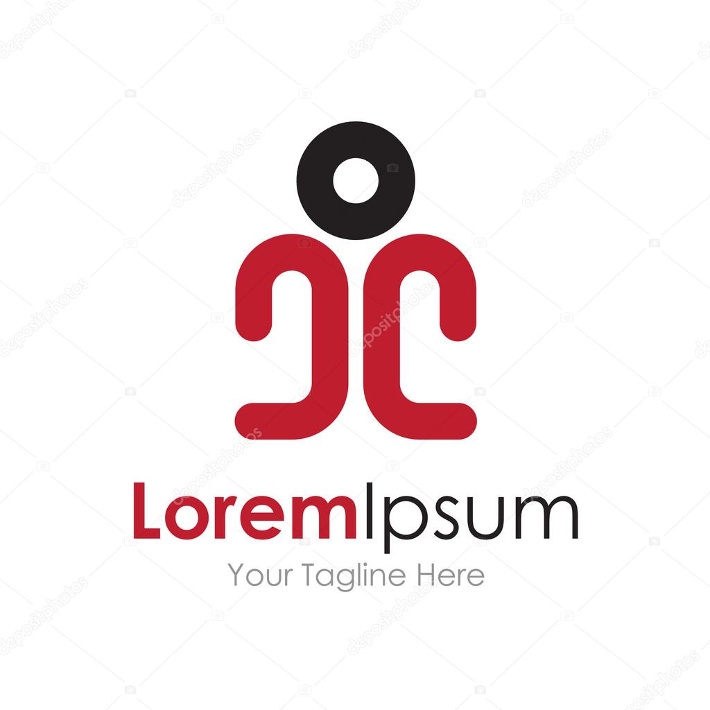 Red leader standing confident simple business icon logo