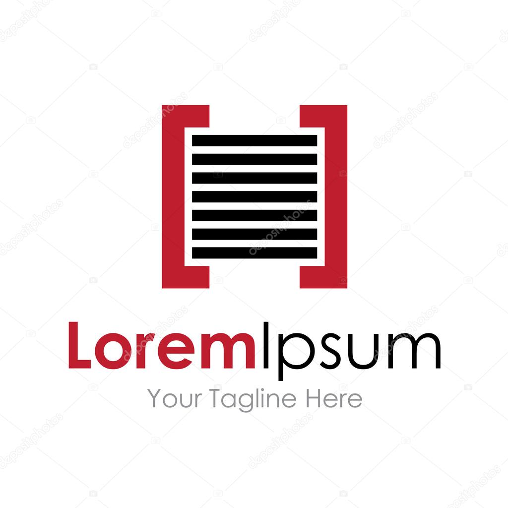 File holder pro red simple business icon logo