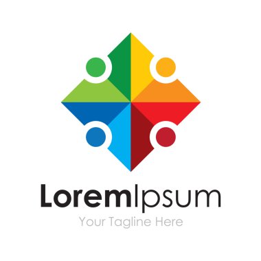 Birlik grubu renkli ortaklık basit iş kutsal kişilerin resmi logosu