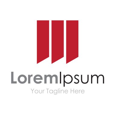 Üç kırmızı şeritler zarif basit iş kutsal kişilerin resmi logosu
