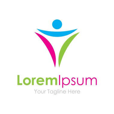 Renkli adam soyut siluet zarif basit iş kutsal kişilerin resmi logosu