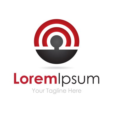 Dairesel radyo dalgası desen zarif basit iş kutsal kişilerin resmi logosu