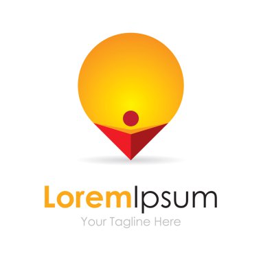 Dünya basit iş simge logo tutan adam