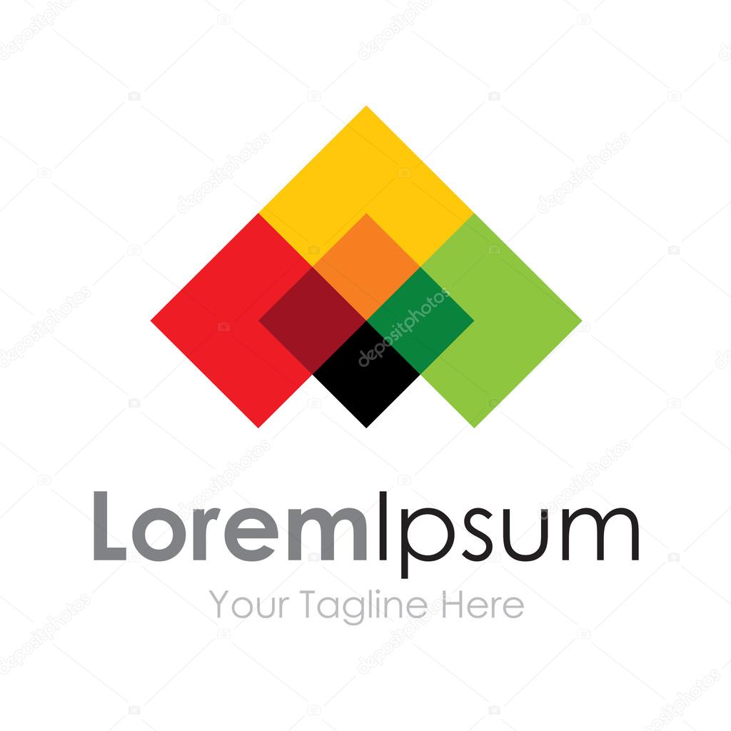Color rich way forward for simple business icon logo