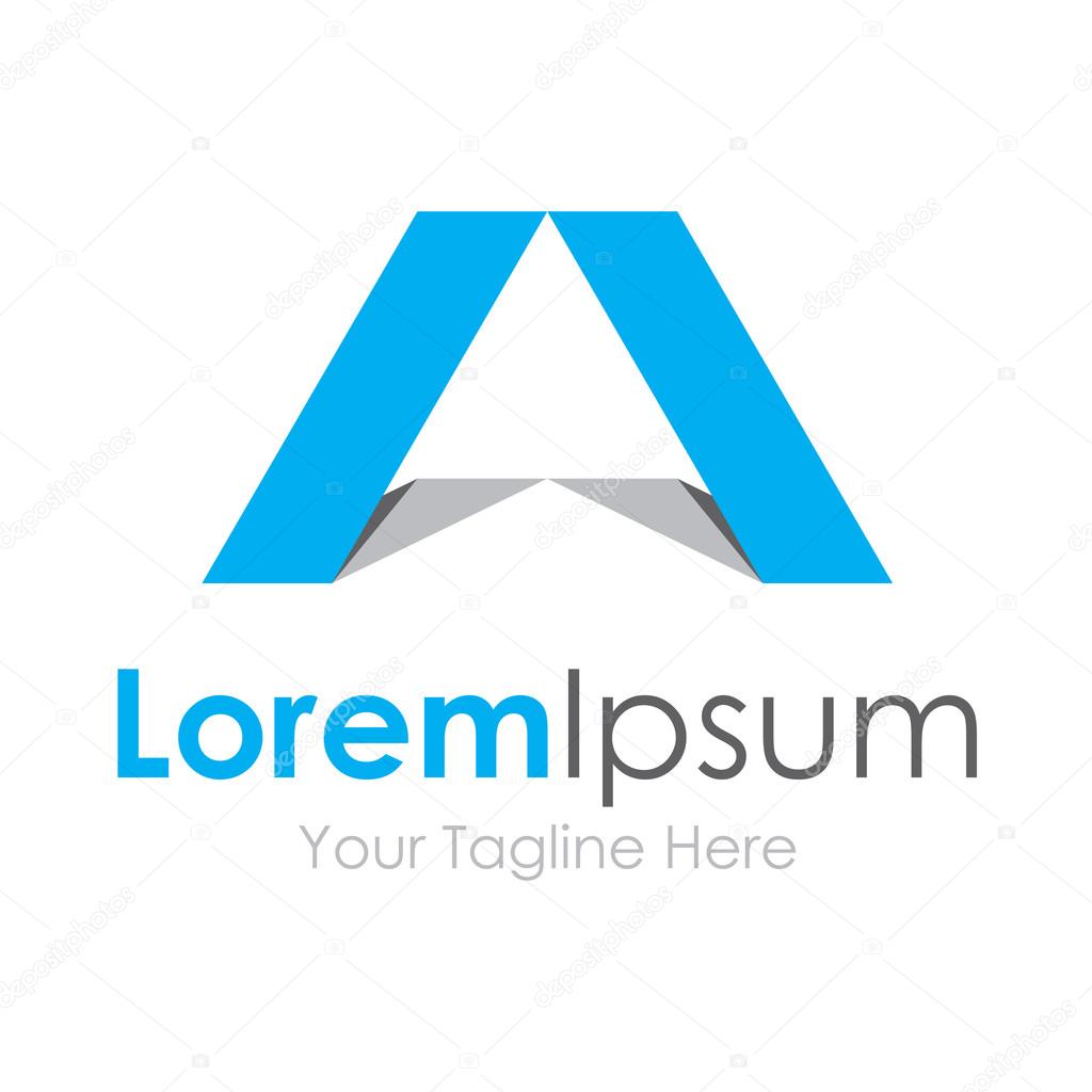 Blue panels arrow up progress simple business icon logo