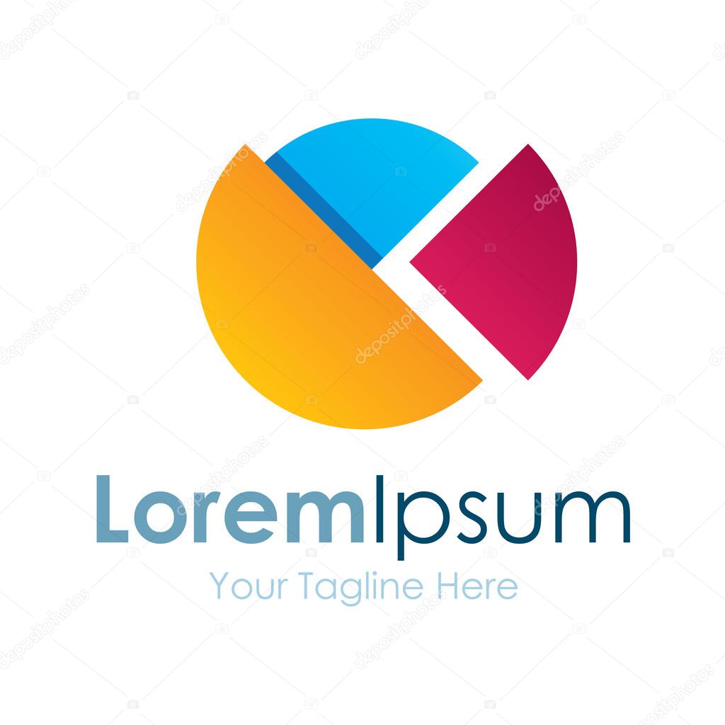 Abstract colorful chart pie simple business icon logo