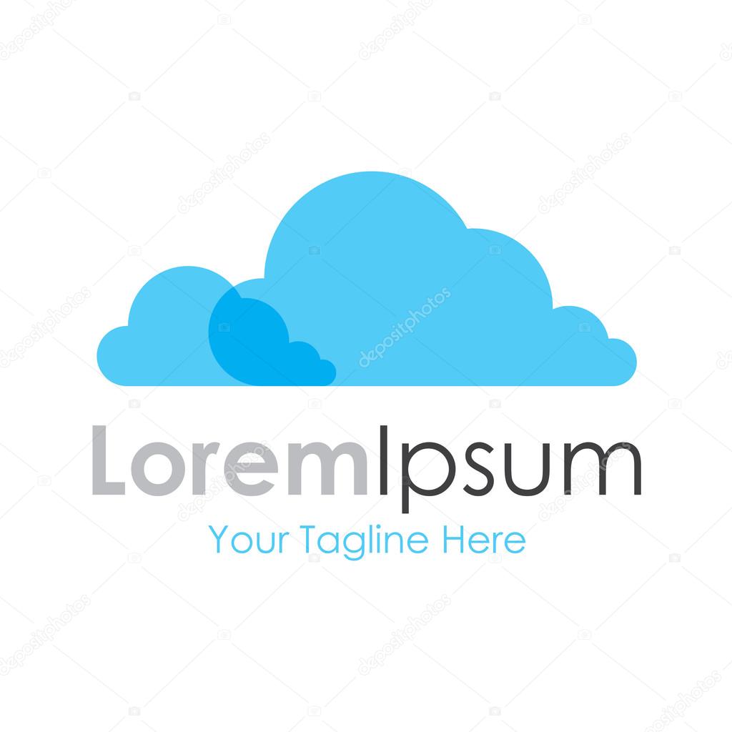Blue nature system cloud simple business icon logo