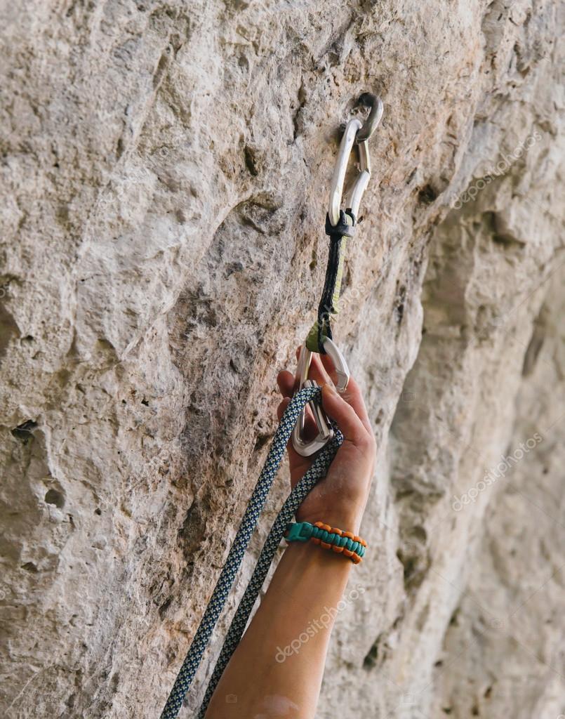 Climber with rope and quickdraw — Stock Photo © Remains 116496270