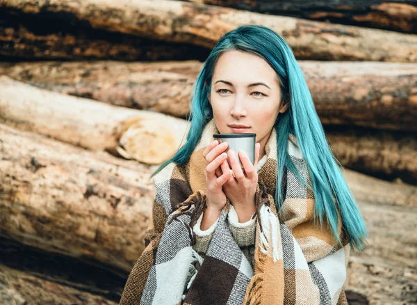Çay açık olan kadın — Stok fotoğraf