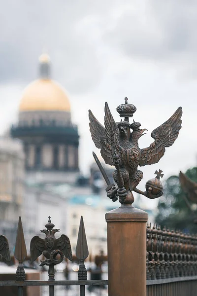 Saint Petersburg Russia August 2020 Close Sculpture Eagle Alexander Column — Stock Photo, Image