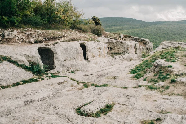 Main road in ancient stone town-fortess. — Stok fotoğraf