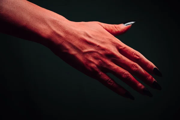 Teufelshand mit Handschlag-Geste — Stockfoto