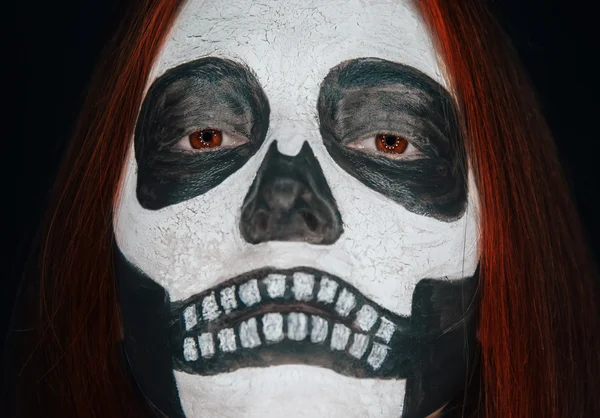 Spooky skull woman — Stock Photo, Image