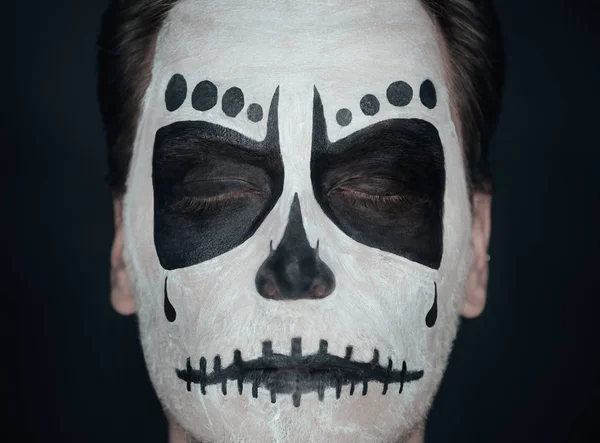Halloween schedel man — Stockfoto