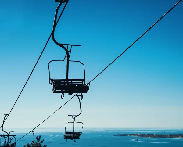 Cadeira funicular via cabo — Fotografia de Stock