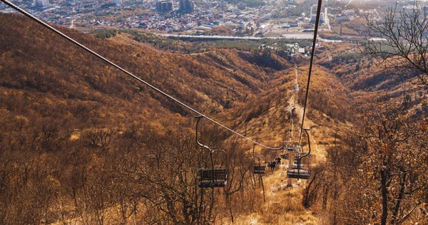 Cableway without people outdoor — Stock Photo, Image