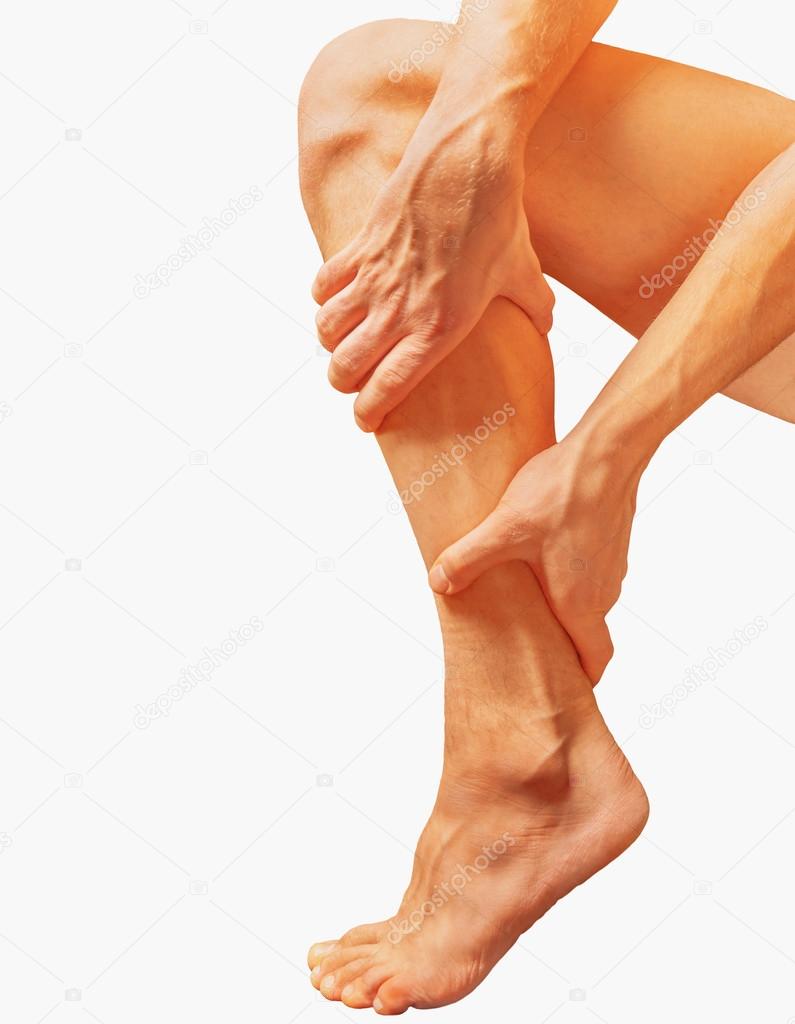 Acute pain in male calf muscle
