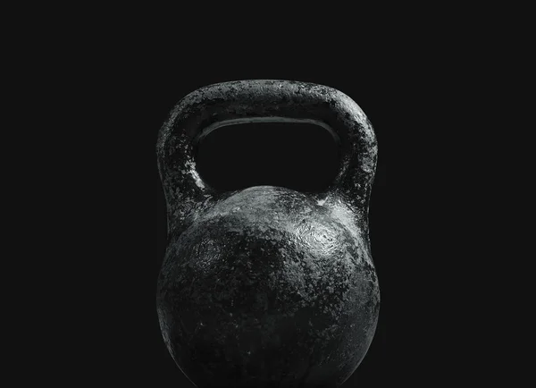 Metallic black kettlebell — Stock Photo, Image