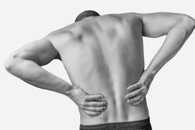 Pain in a lower back clipart