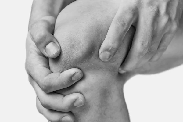 Bolest kolene muž — Stock fotografie