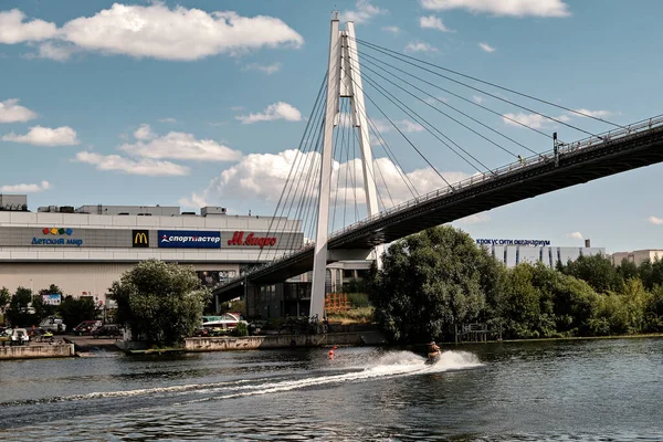 Krasnogorsk Pavshinskaya Poyma Ponte Pedonale — Foto Stock