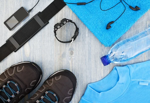 Telaio con accessori sportivi — Foto Stock