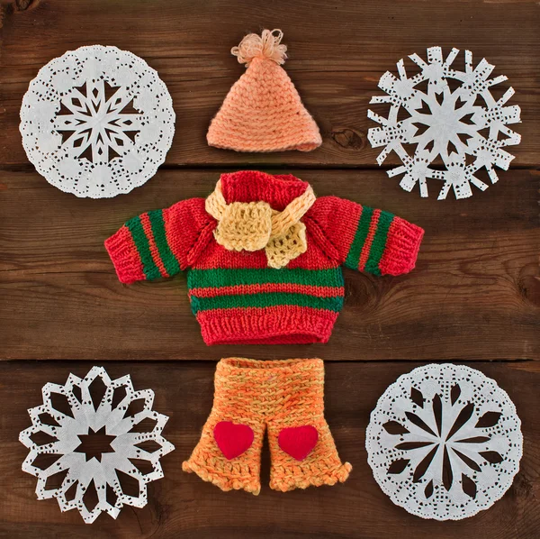 Set of warm knitted clothes — Stock Photo, Image