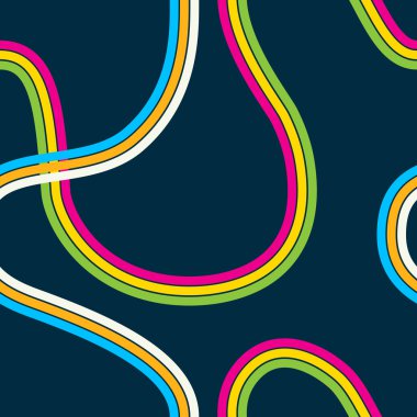 Desen renkli iç içe şeritler ile