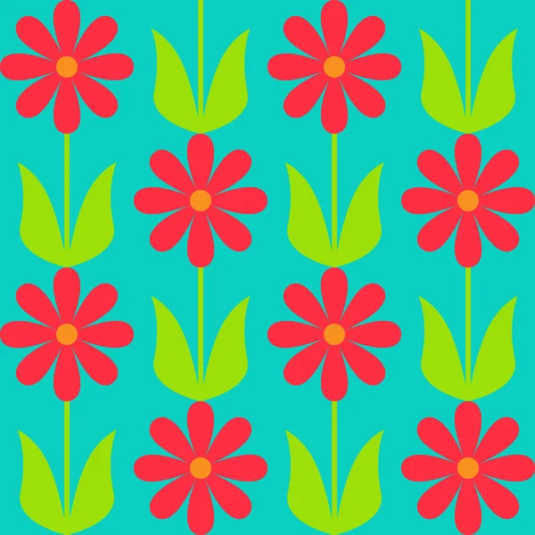 Seamless pattern with flowers and leaves — Stock Vector