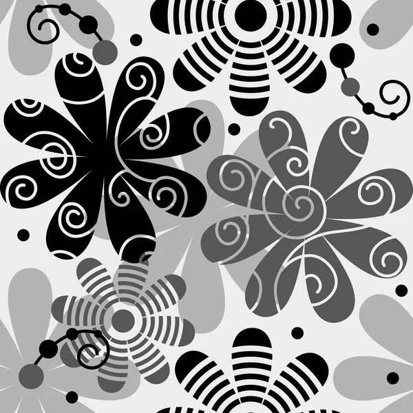 Patrón sin costuras con flores abstractas — Vector de stock