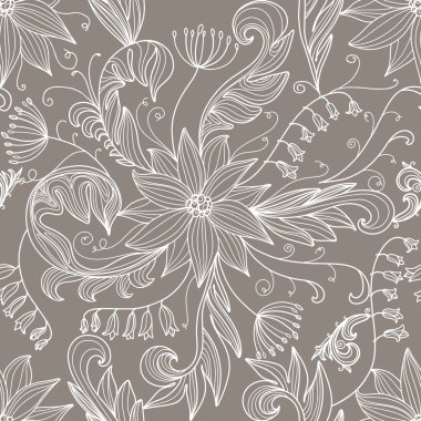 Beyaz çiçeklerle kusursuz desen