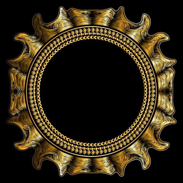 Gouden ronde frame. — Stockvector