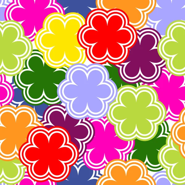 Bright seamless pattern with abstract flowers. — Stock Vector