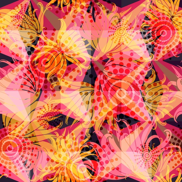 꽃 요소와 패턴 — 스톡 벡터