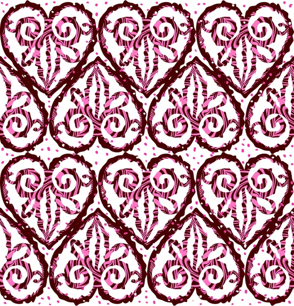 Seamless pattern with abstract hearts — Stock Vector