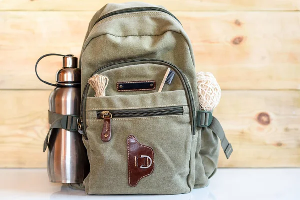 Backpack for zero waste travel.