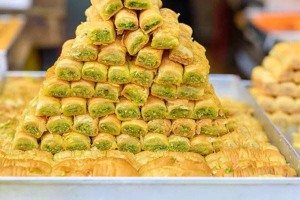 Arabic sweets in the market.