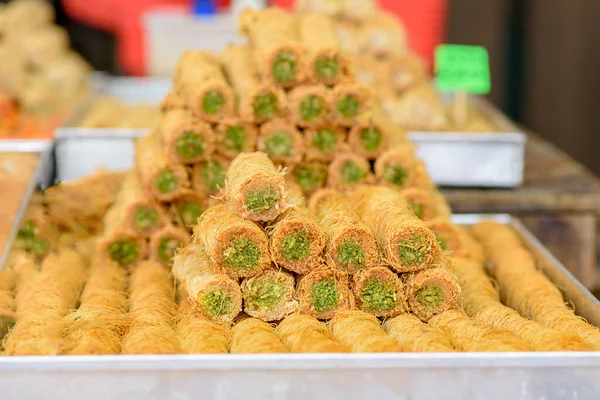 Arabic sweets in the market.