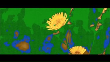 Sarı çiçek ve arka bahçeye tünemiş böcek.