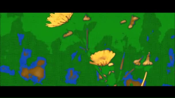 Sarı Çiçek Odak Noktası Arka Bahçedeki Rüzgarda — Stok video