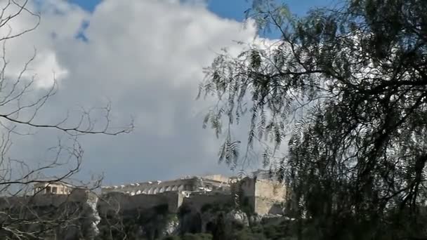 Atény-Řecko Akropolis v poledne — Stock video
