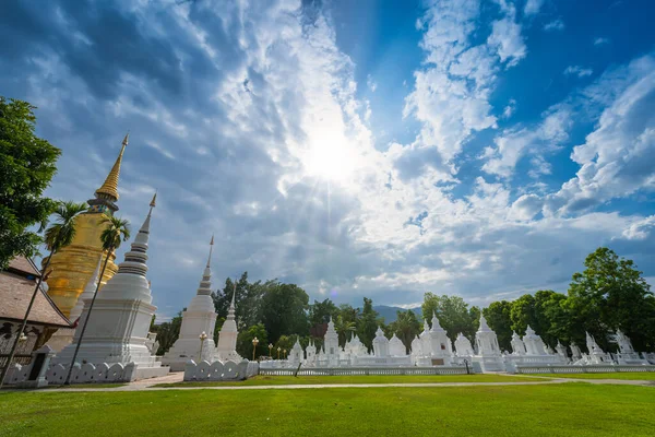 Wat Suan Dok Buddhist Temple Wat Sunset Sky Major Public — Stock Photo, Image