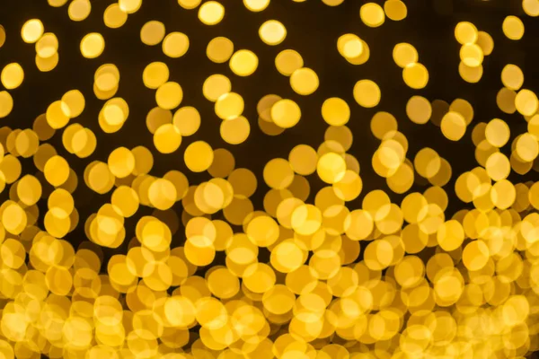 Amarelo Luz Colorida Abstrato Circular Bokeh Árvore Natal Fundo Decoração — Fotografia de Stock