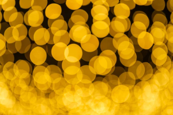 Noel Ağacı Arkaplanının Sarı Renkli Işık Soyut Yuvarlak Bokeh Noel — Stok fotoğraf