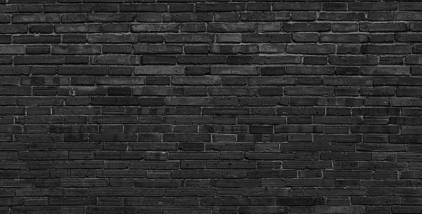 Texture Old Black Brick Wall Large Background — Stock Photo, Image