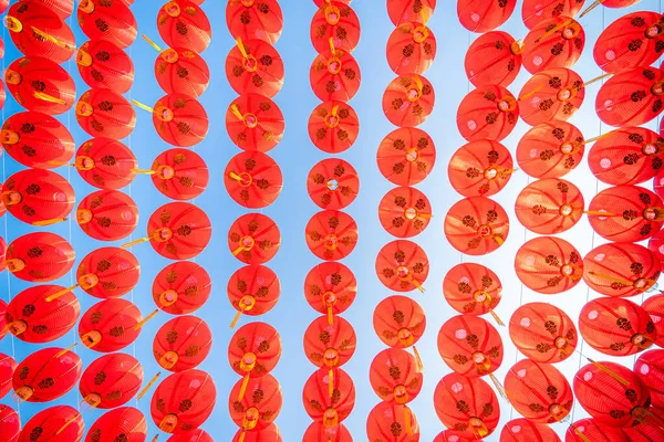 Decorazione Lanterna Rossa Capodanno Cinese Festival Santuario Cinese Antica Arte — Foto Stock