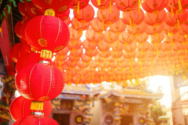 Red Lantern Decoration Chinese New Year Festival Chinese Shrine Ancient — Stock Photo, Image