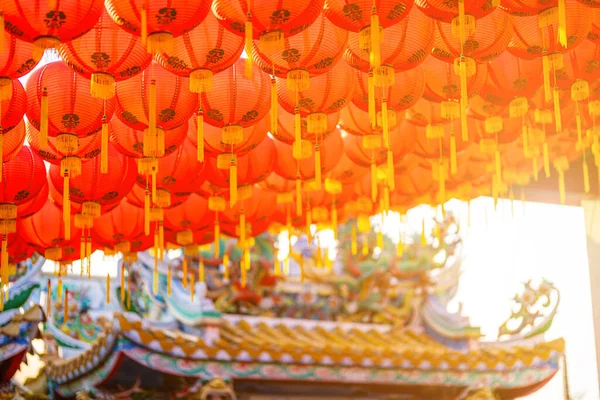 Red Lantern Decoration Chinese New Year Festival Chinese Shrine Ancient — Stock Photo, Image