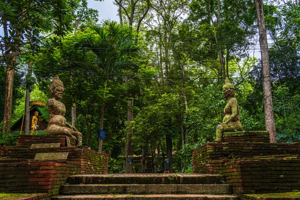 Wat Umong Suan Puthatham Egy Buddhista Templom Történelmi Központjában Egy — Stock Fotó